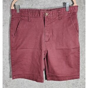 Hudson &‎ Barrow NYC Chino Shorts Mens Size 34 Maroon Stretch Pockets